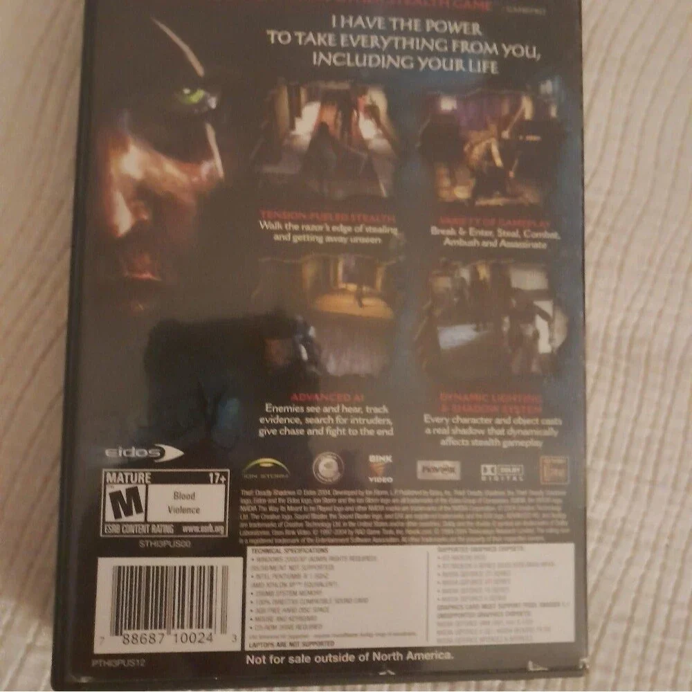 Thief Deadly Shadows for PC CD